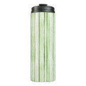 White Green Stripes Thermosbecher (Vorderseite)