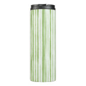 White Green Stripes Thermosbecher (Rückseite)