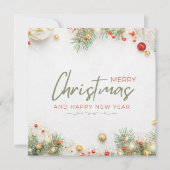 White Green und Red Simple Frohe Weihnachten (Vorderseite)