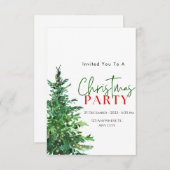 White Green Wcolor Weihnachten Einladung (Vorne/Hinten)