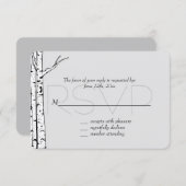 White Grey Birch Trees Wedding RSVP (Vorne/Hinten)