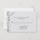 White Grey Birch Trees Wedding RSVP (Vorderseite)