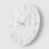 white grey wood look große wanduhr (Winkel)