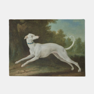 White Greyhound Dog (von Jean-Baptiste Oudry) Fußmatte