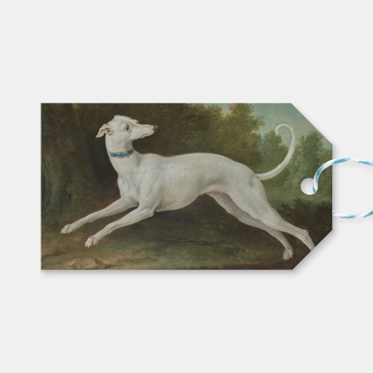 White Greyhound Dog (von Jean-Baptiste Oudry) Geschenkanhänger (Vorderseite (Horizontal))
