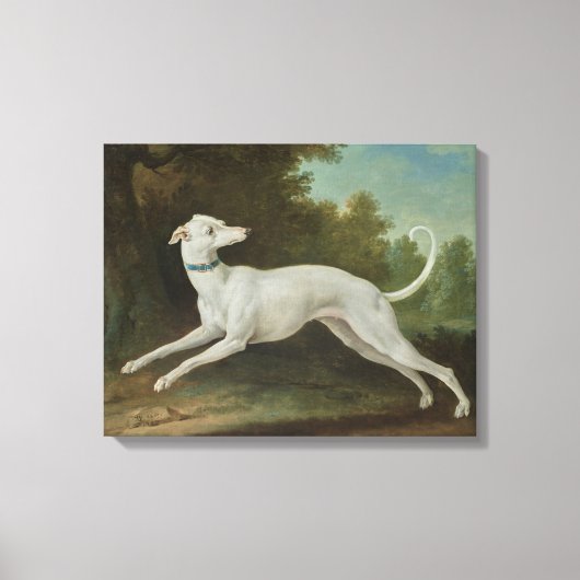 White Greyhound Dog (von Jean-Baptiste Oudry) Leinwanddruck (Vorderseite)