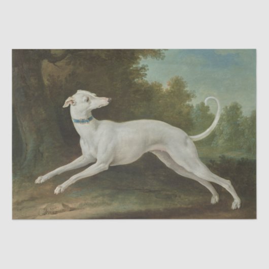 White Greyhound Dog (von Jean-Baptiste Oudry) Seidenpapier (Vorderseite)