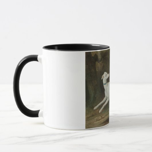 White Greyhound Dog (von Jean-Baptiste Oudry) Tasse (Links)