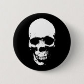 White Grim Sensenmann Skull Button (Vorderseite)