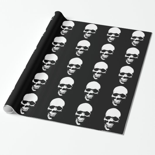 White Grim Sensenmann Skull Geschenkpapier (Ungerollt)