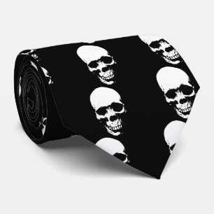 White Grim Sensenmann Skull Krawatte