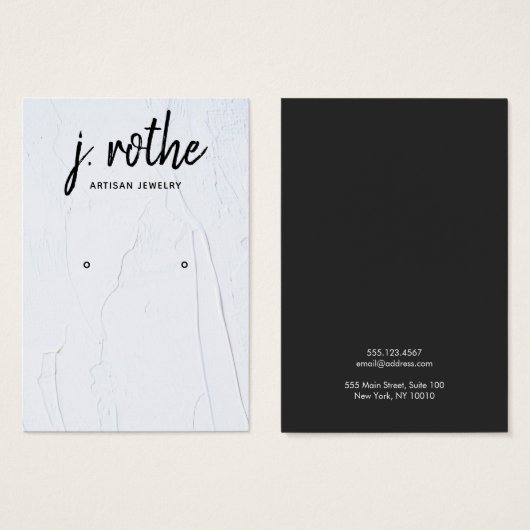 White Grunge Earring Typografy Juwelier (Vorne & Hinten)