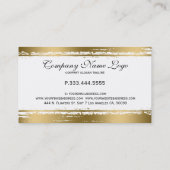 White & Grunge Gold Streifen Modernes Design 2 Visitenkarte (Rückseite)