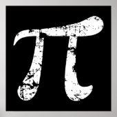 White Grunge Pi Symbol Poster (Vorne)