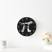 White Grunge Pi Symbol Runde Wanduhr (Zuhause)