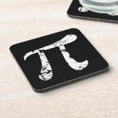 White Grunge Pi Symbol Untersetzer (Linke Seite)