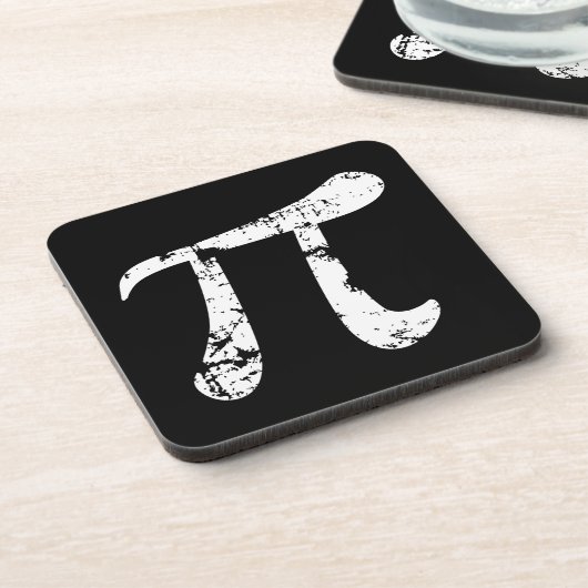 White Grunge Pi Symbol Untersetzer (Linke Seite)