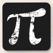 White Grunge Pi Symbol Untersetzer (Vorderseite)
