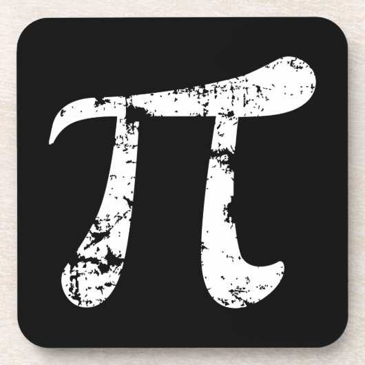 White Grunge Pi Symbol Untersetzer (Vorderseite)