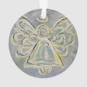 White Guardian Angel - ein Geschenk an den Feierta Ornament (Rückseite)