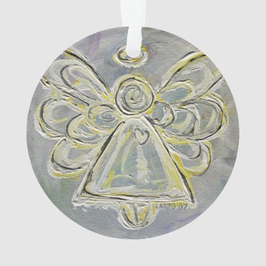 White Guardian Angel - ein Geschenk an den Feierta Ornament (Rückseite)