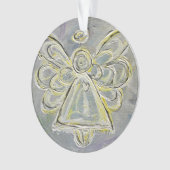 White Guardian Angel - ein Geschenk an den Feierta Ornament (Vorderseite)