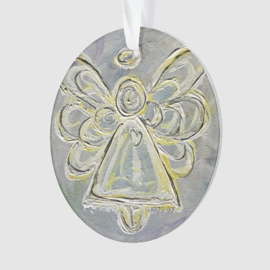 White Guardian Angel - ein Geschenk an den Feierta Ornament (Vorderseite)