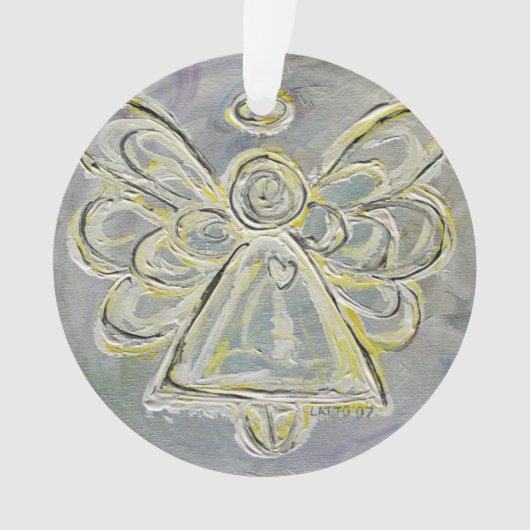 White Guardian Angel - ein Geschenk an den Feierta Ornament (Vorderseite)