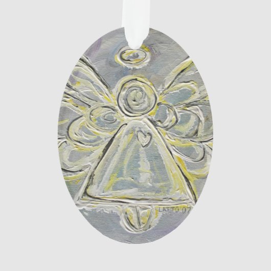 White Guardian Angel - ein Geschenk an den Feierta Ornament (Rückseite)