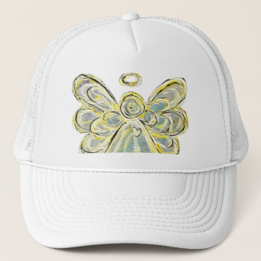 White Guardian Engel Custom Art Hat oder Cap Truckerkappe (Vorderseite)