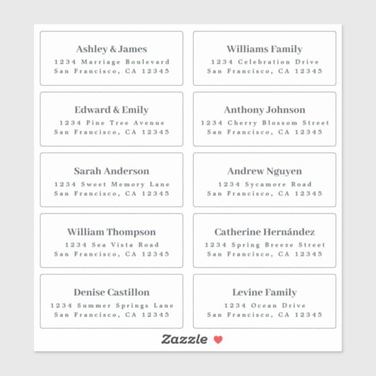 White Guest Address Labels ORDER 6" oder 8" Blatt! (Blatt)