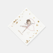 White Gymnastics Tumble & Twirl Geburtstagsparty Serviette (Ecke)
