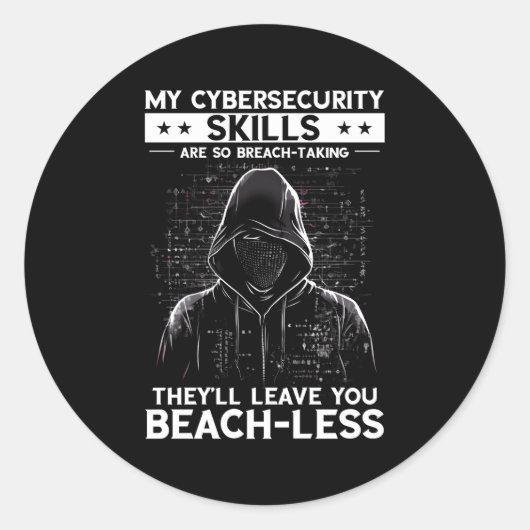 White Hacker für Cyber-Krieger und ethischen Hacke Runder Aufkleber (Vorderseite)