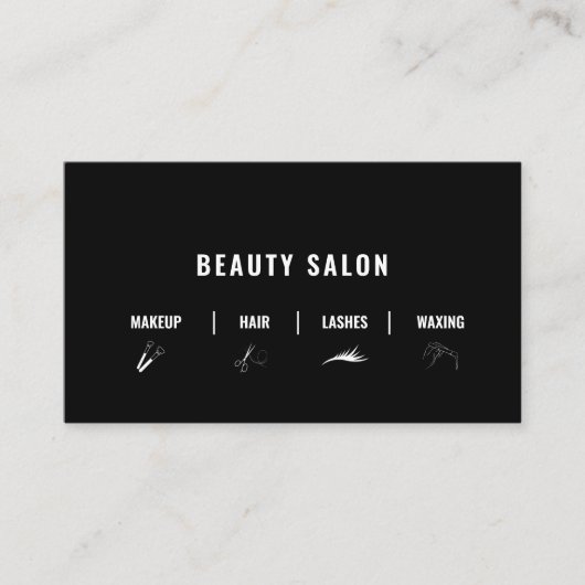 White Hair Salon Modern Bold Qr Code Social Media Visitenkarte (Vorderseite)