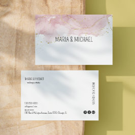 White Hair Salon Rose Gold handschriftlich Visitenkarte