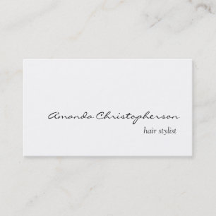 White Hair Stylist Script Business Card reinigen Visitenkarte