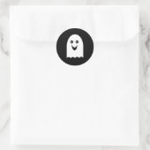 White Halloween Ghost Runder Aufkleber (Tasche)