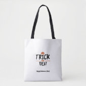 White Halloween Trick oder Treat Print Tasche (Vorderseite)
