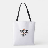 White Halloween Trick oder Treat Print Tasche (Rückseite)