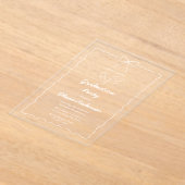 White Hand Gezeichnet Bow & Squiggle Graduation Pa Acryleinladungen (Ablage )