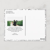 White Hand Lettering Foto Hochzeit Danke Postkarte (Rückseite)