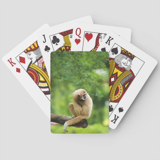 White Handed Gibbon on a Tree Spielkarten (Rückseite)