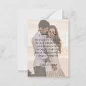 White Handwriting ehe 2 Fotos danke Mitteilungskarte (Rückseite)