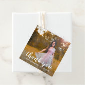 White Handwriting Vielen Dank Foto Abschluss Geschenkanhänger (Beispiel)