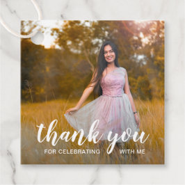 White Handwriting Vielen Dank Foto Abschluss Geschenkanhänger