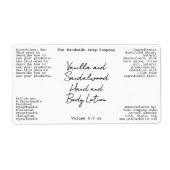 White Handwritten Look Cosmetics Bottle Label (Vorne)