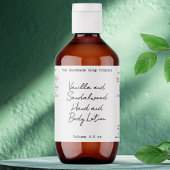 White Handwritten Look Cosmetics Bottle Label