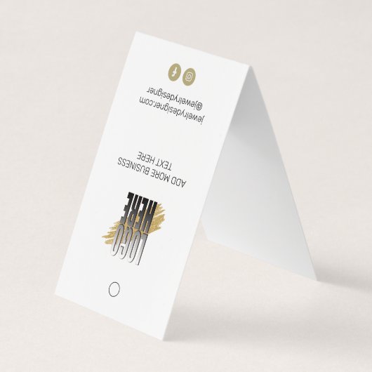 White Hanging Display Price Tag mit QR und Logo (Vorderseite)