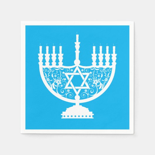 White Hanukkah menorah Serviette (Vorderseite)