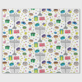 White Hanukkah Pattern Geschenkpapier (Flach)